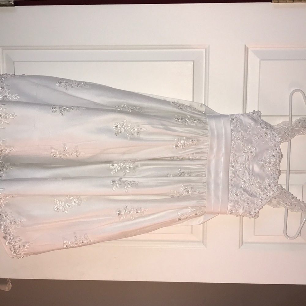 All White Beaded Embellished Girl’s Dress